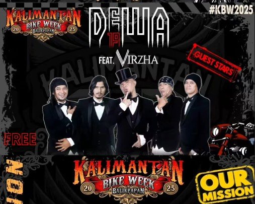 Event Kalimantan Bike Week 2025 yang akan menampilkan konser gratis Dewa 19 di Balikpapan pada Sabtu, 8 November 2025.foto: ig @kalimantanbikeweek2025